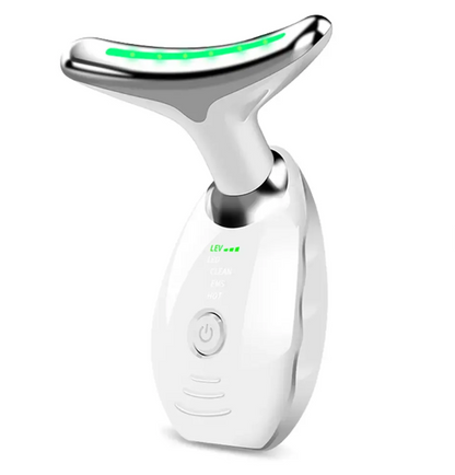 Masajeador Facial y de Cuello con Luz LED - Dispositivo de Belleza para el Cuidado Diario de la Piel