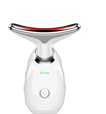 Masajeador Facial y de Cuello con Luz LED - Dispositivo de Belleza para el Cuidado Diario de la Piel