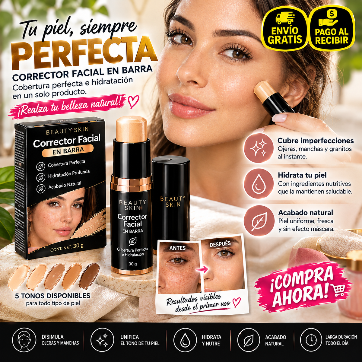Corrector Facial en Barra