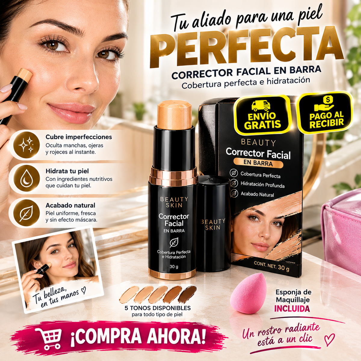 Corrector Facial en Barra