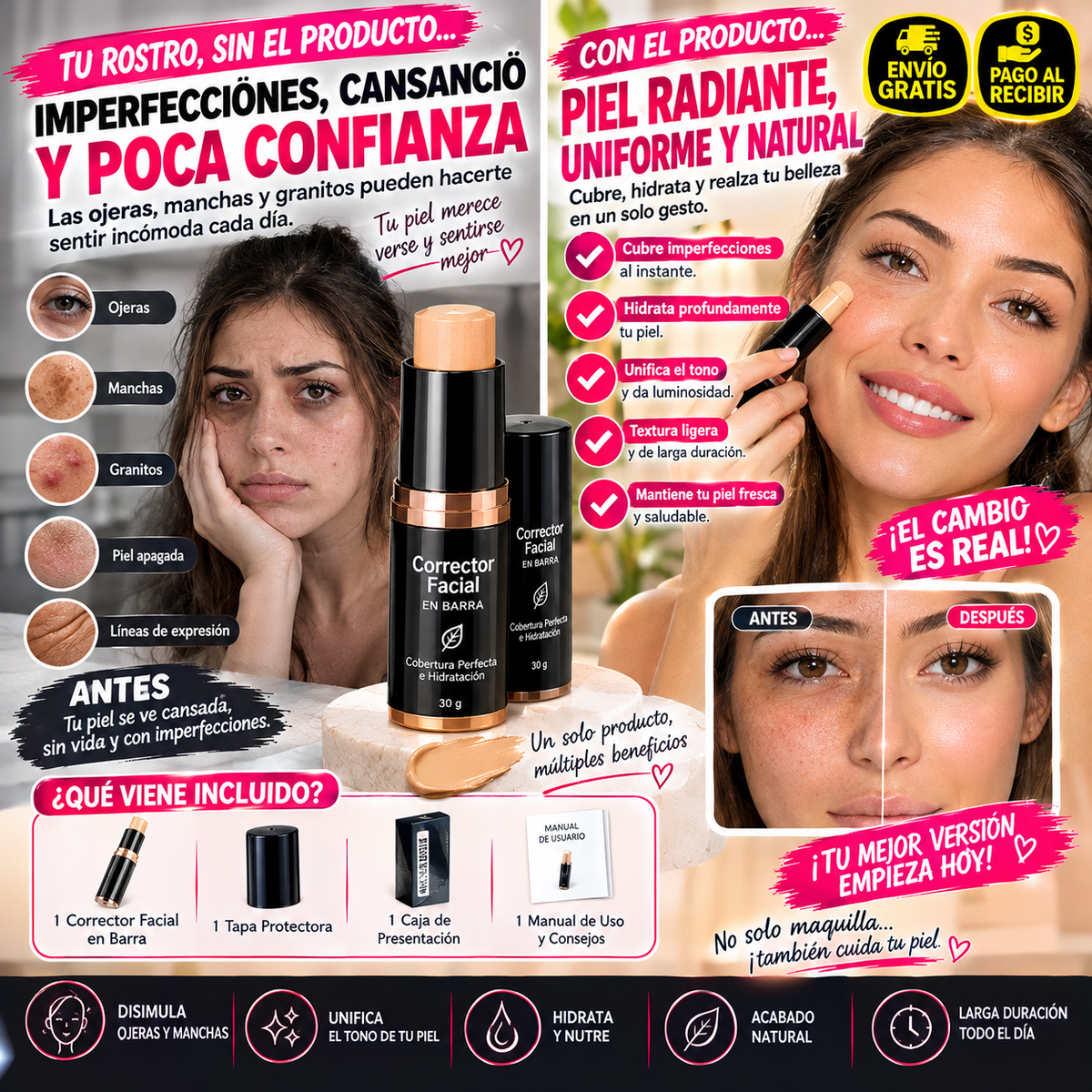 Corrector Facial en Barra