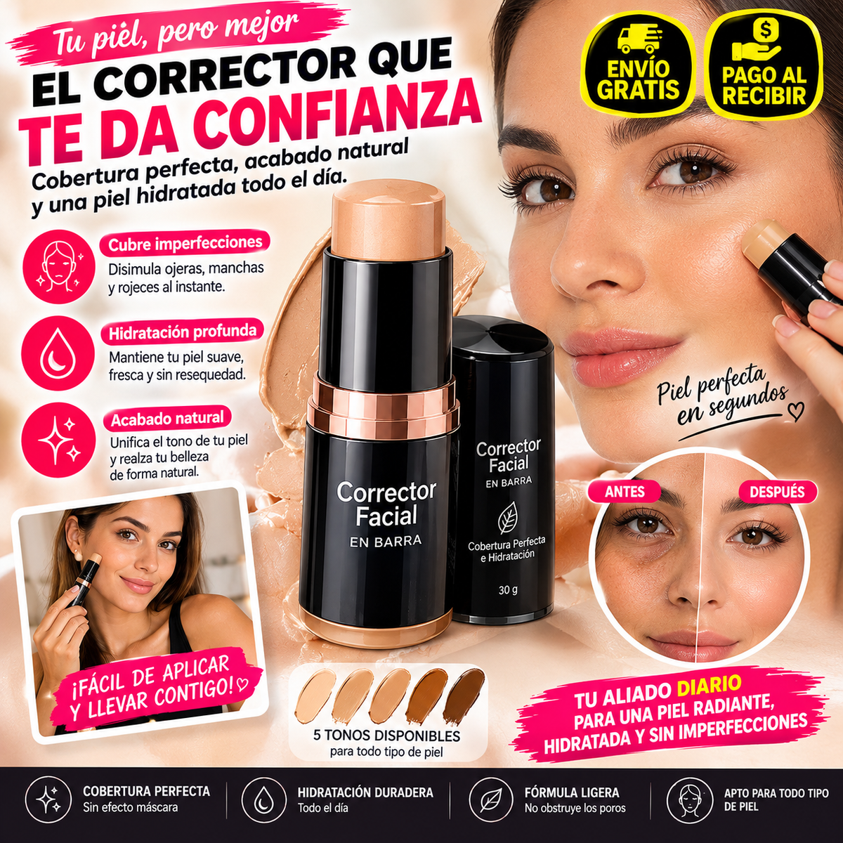 Corrector Facial en Barra