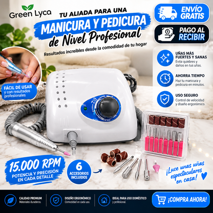 Amoladora de Uñas Green Lyca 15.000 RPM