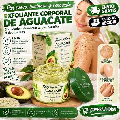 Exfoliante Corporal de Aguacate Hidratante y Suavizante – 300 g