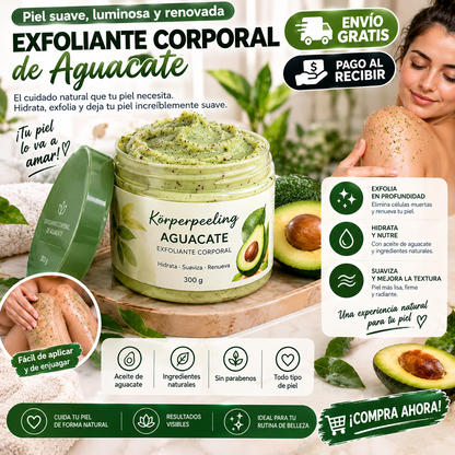 Exfoliante Corporal de Aguacate Hidratante y Suavizante – 300 g