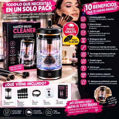 Limpiador Eléctrico de Brochas de Maquillaje – Limpieza Rápida y Profunda
