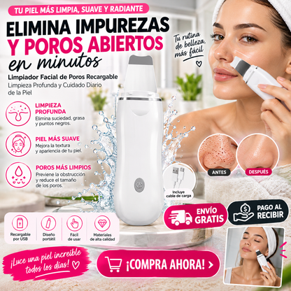 Limpiador Facial de Poros Recargable – ¡Limpia tu Piel en Profundidad y Luce un Rostro Más Fresco desde Casa!