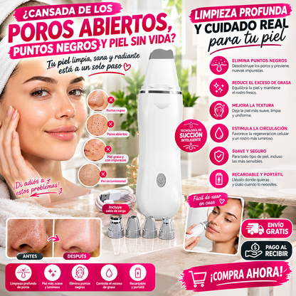 Limpiador Facial de Poros Recargable – ¡Limpia tu Piel en Profundidad y Luce un Rostro Más Fresco desde Casa!