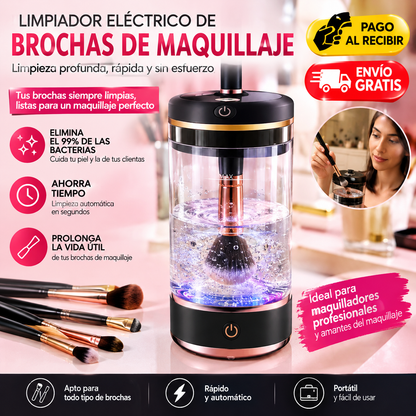 Limpiador Eléctrico de Brochas de Maquillaje – Limpieza Rápida y Profunda