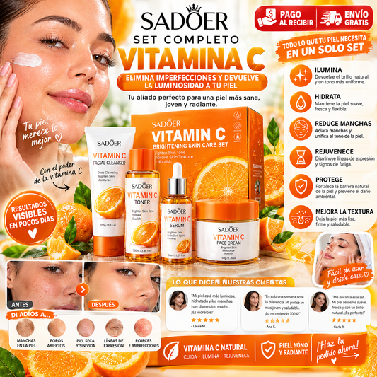 ADOER Vitamina C: ¡El Secreto para una Piel Más Luminosa, Suave y Radiante