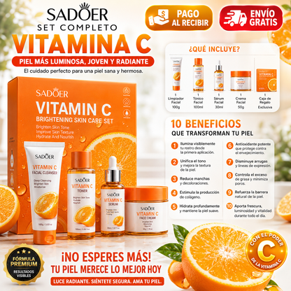 ADOER Vitamina C: ¡El Secreto para una Piel Más Luminosa, Suave y Radiante