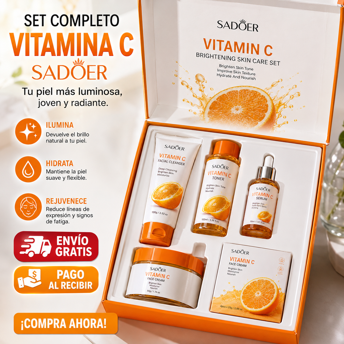 ADOER Vitamina C: ¡El Secreto para una Piel Más Luminosa, Suave y Radiante