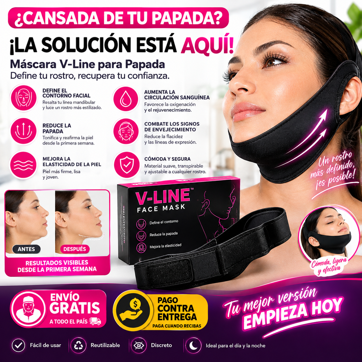 Máscara V-Line para papada — Ayuda a Definir y Afinar el Contorno Facial