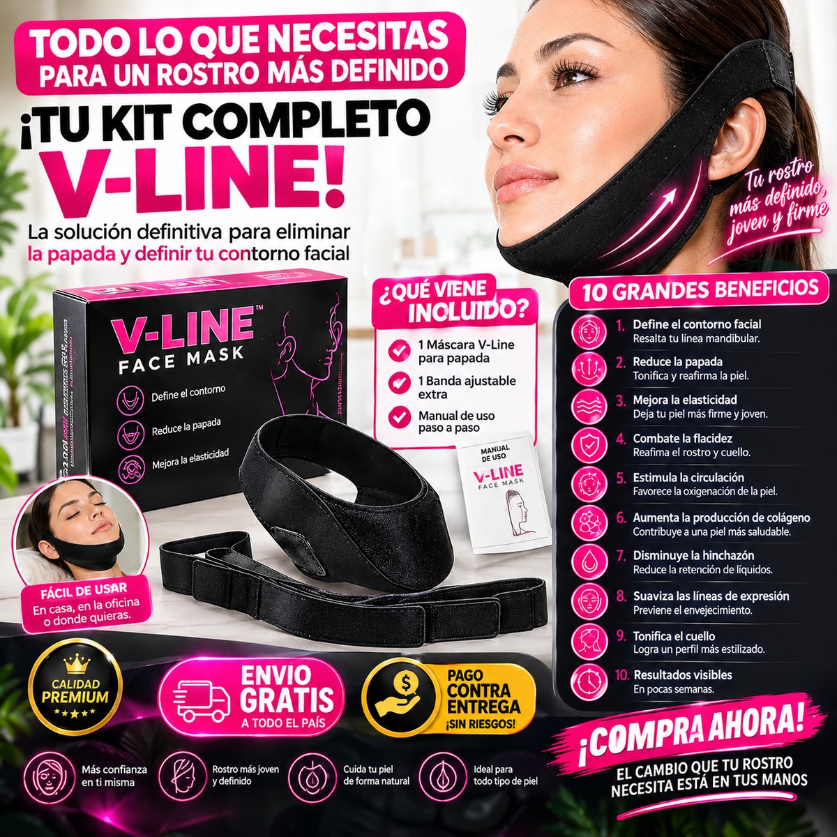 Máscara V-Line para papada — Ayuda a Definir y Afinar el Contorno Facial