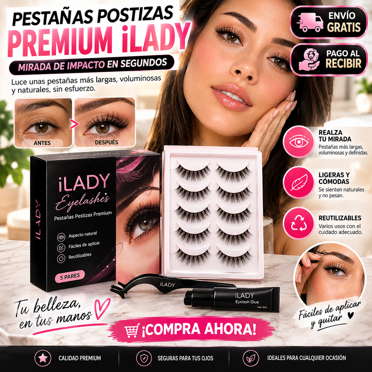 Pestañas Postizas Premium iLady