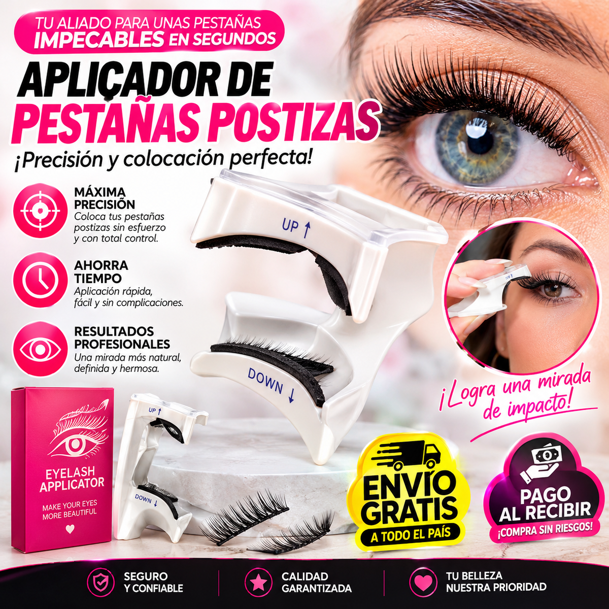 Aplicador de Pestañas Postizas de Plástico – Precisión y Colocación Perfecta