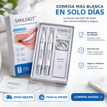 SMILEKIT ™ – Caneta portátil para clareamento dental | Pacote com 2 unidades