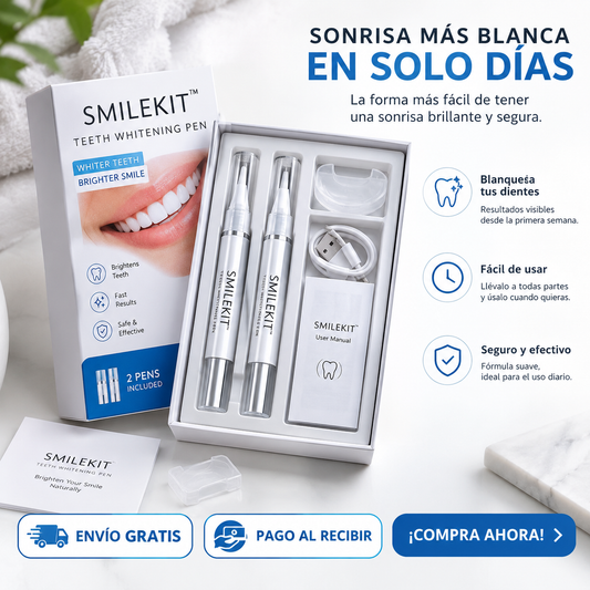 SMILEKIT ™ – Caneta portátil para clareamento dental | Pacote com 2 unidades