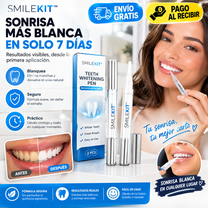SMILEKIT ™ – Caneta portátil para clareamento dental | Pacote com 2 unidades