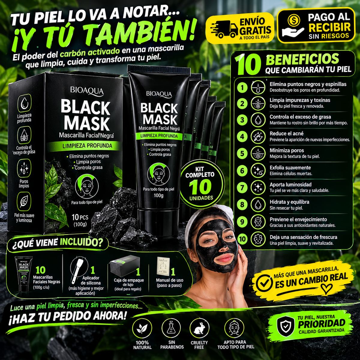 Mascarilla Facial Negra Limpieza Profunda