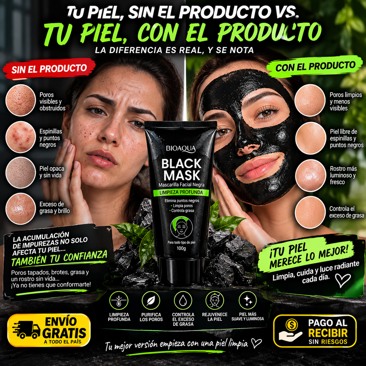 Mascarilla Facial Negra Limpieza Profunda