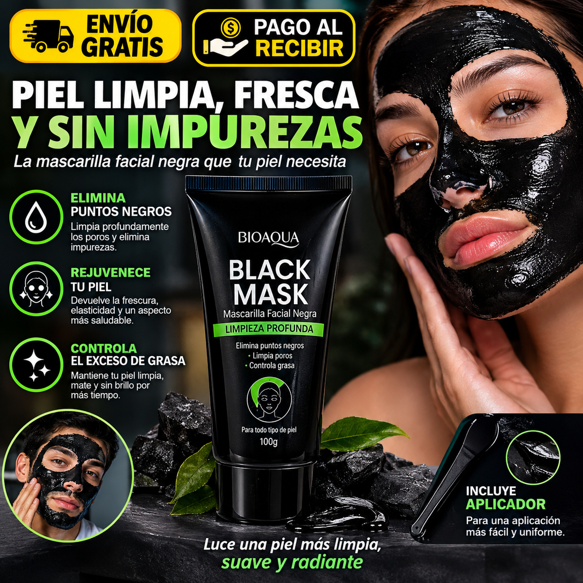 Mascarilla Facial Negra Limpieza Profunda