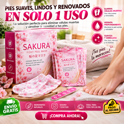 MÁSCARA EXFOLIANTE DE PIES SAKURA