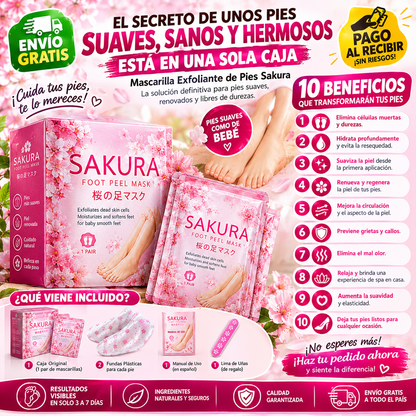 MÁSCARA EXFOLIANTE DE PIES SAKURA