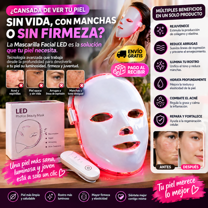 Mascarilla Facial LED – Dale a tu Piel el Cuidado que Merece